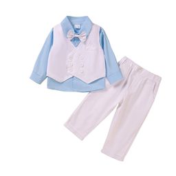 StyleCast Boys Blue & Pink 3 Piece Suit With Bow-image-78