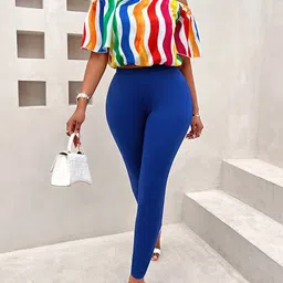 StyleCast White Printed Top & Leggings Co-Ords-image-14