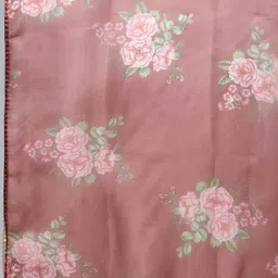 KALINI Floral Printed Regular Silk Chiffon Kurta With Trousers & Dupatta image 4