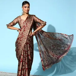 Mitera Abstract Printed Party Wear saree-34