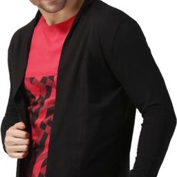Men Jacket Style Full Sleeve Black Shrug-image-76