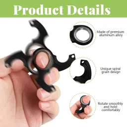 tecokart Metal Ninja Spinner Keychain， Fidget Keyring with Glow-in-the-Dark Strip Key Chain image 2
