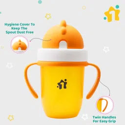 1st step Matte Collection BPA Free Polypropylene Soft Straw Sipper with Twin Handles for Easy Grip image 4