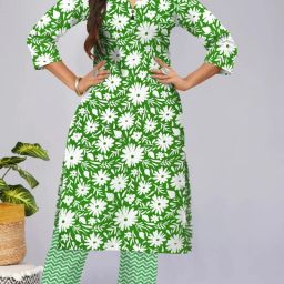 Women Cotton Silk Kurti Pant Set-image-39