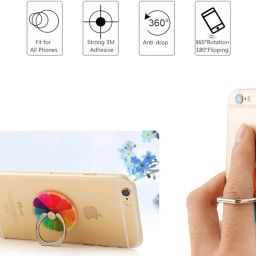 PRH Stand Holder 360 Rotation Finger Ring Grip Stand for Mobile and Tablets (Lemon) Mobile Holder image 2