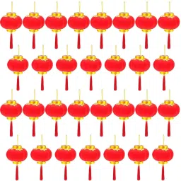 Chinese New Year Decoration 30 Pcs Red Lantern Decorations Lucky Red Cotton Hanging Lantern-image-32