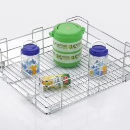 Stainless Steel Stainless Steel Plain Kitchen basket | Modular Kitchen basket | Kitchen trolley | Storage Basket For Kitchen Utensils (Size: 17x20x6 Inch) Storage Basket-image-31