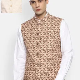 Van Heusen Men Beige Reversible Waistcoat-picture-29
