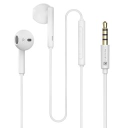White Portronics Conch Theta A wired earphones with 14.2mm drivers, offering immersive sound and sweatproof design for mobile and laptop users-image-31