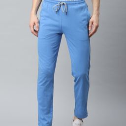 Almo Wear Men Blue Slim Fit Solid Pure Cotton Track Pants-image-45
