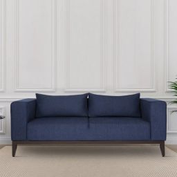 woodsworth from pepperfry Duke Fabric 3 Seater Sofa in Navy Blue Colour-picture-5