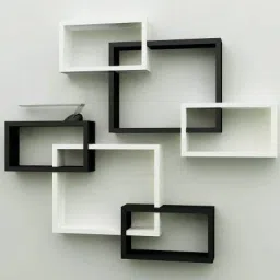 strong gallery Wall shelf intersecting shelves set of 6 MDF. MDF (Medium Density Fiber) Wall Shelf image 3