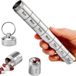 07 Aluminum Alloy Medicine Organizer Box Tablets Container Case Waterproof 01 Pcs Pill Box-15