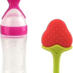 Baby Spoon Feeding Bottle With Fruit Teether for feeding Teether BPA Free - Silicone-12