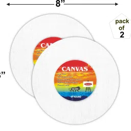 8" ROUND CANVAS BOARD Cotton Medium Grain Board Canvas, Primed Canvas Board (Set of 2)-image-12