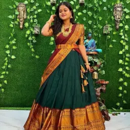 Embroidered Semi Stitched Lehenga Choli-image-3