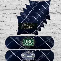5 Cushion 2 Bolster Microfibre Stripes Bolster Pack of 7-image-24