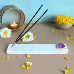 home arte Marble with Pink Agate Incense Stick Holder-picture-5