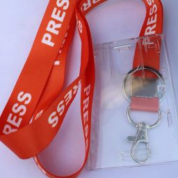 Press Ribbon with id Card Holder(Orange) 20 mm Lanyard-13
