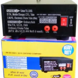 12 Volt DC Converter with 2 AC Output Sockets Plugs 12V DC Converter 12 Volt DC to 220 Volt AC Converter DC to AC Charger 12 Volt Solar SMPS Power Supply 12 Volt Solar Converter 12 V DC Convertor Solar SMPS Solar Convertor Inverter Charger Car Inverter-15