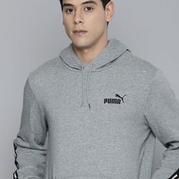 Puma Men Regular Fit Solid Essential+ Tape Hooded Sweatshirt-picture-37
