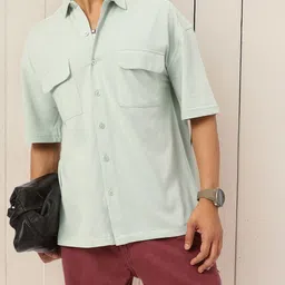 Kook N Keech Utility Utopia Textured Knit Cargo-Pocket Shirt-image-43