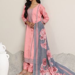 Libas Women Ethnic Motifs Woven Design Regular Sequinned Kurta with Palazzos & Dupatta-1