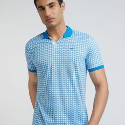 Park Avenue Men Geometric Print Polo Collar Slim Fit T-shirt-picture-24