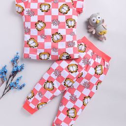 YK X Minute Mirth Girls Garfield Printed Pure Cotton T-shirt and Joggers-picture-23
