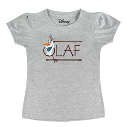 Disney by Wear Your Mind Girls Grey Typography Printed Puff Sleeves Pure Cotton T-shirt-picture-0