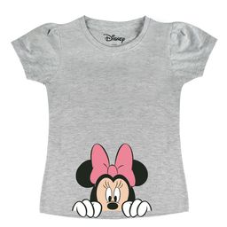 Disney by Wear Your Mind Girls Grey Melange Minnie Mouse Printed T-shirt-picture-34