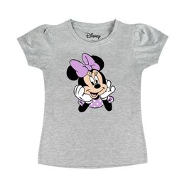 Disney by Wear Your Mind Girls Grey Minnie Mouse Printed Cotton Pure Cotton T-shirt-image-126
