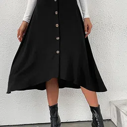 StyleCast Black Maxi Length A-Line Skirt-image-62