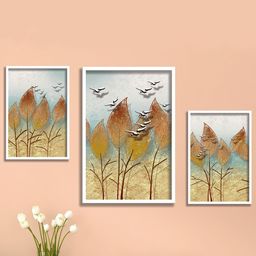 SAF White & Grey 3 Pieces Framed Modern Wall Art-image-76