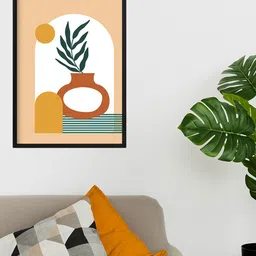 Happening Hippo Beige & White Floral Painting Wall Art-36