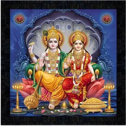 PnF Black & Blue Religious Wooden Painting Wall Art-image-44