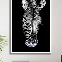 SAF White & Black Framed Modern Painting Wall Art-image-97