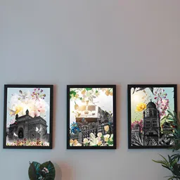 Art Street Black & White 3Pcs Wood Other Paintings Wall Art-image-29
