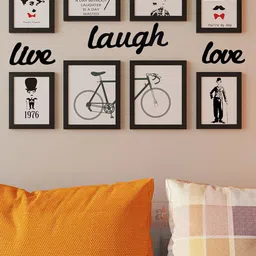 Art Street White & Black 8 Pieces Live Laugh Love Print Painting Wall Arts-30