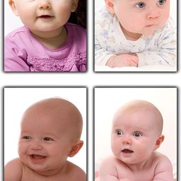 PnF Beige & Pink 4 Pieces Paper Baby Photographs Wall Art-26