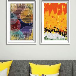 SAF Orange & Blue 2 Pieces Abstract Wall Art-image-56