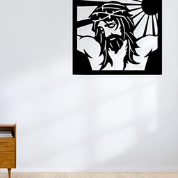 ARTROOMS Black Jesus Metal Wall Decor-picture-11