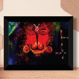 SAF Black & Orange Lord Hanuman Painting Wall Art-image-60
