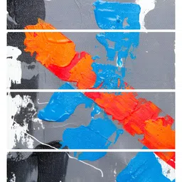 Inephos Blue & Grey 4 Piece Canvas Abstract Wall Paintings-15