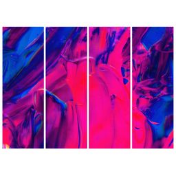 Inephos Pink & Blue 1 Piece Canvas Abstract Wall Paintings-image-63
