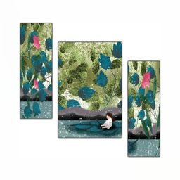 PnF Blue & Green 3 Pieces Floral And Botanical Wall Arts-image-59