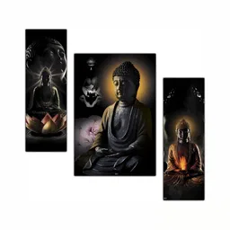 PnF Black & Yellow 3 Pieces Wooden Religious Wall Stickers-picture-7