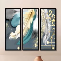 WENS Black & Grey 3 Pieces Other Painting Wall Art-image-96