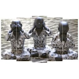 Inephos Grey & Black 5 Piece Printed Other Paper Wall Art-image-29