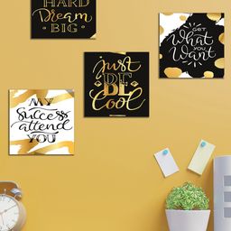 WENS Set Of 4 Black and Yellow Wall Panels-36